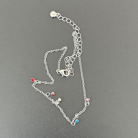 Choker Necklace Silver Tone Beaded Fringe Adjustable Length - Picture 2 of 4